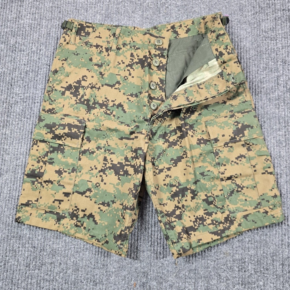 Rothco Cargo Shorts Men Small Green Digital Camo Adjustable Waist Army 31x9